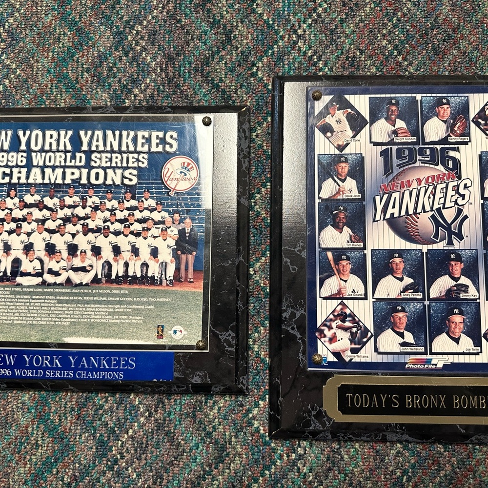 New York Yankees 1996 World Series Champions Wall Plaque 13 X 10. 2 Pack